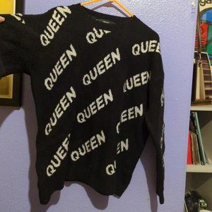 Queen All Over Print Thick Sweater L